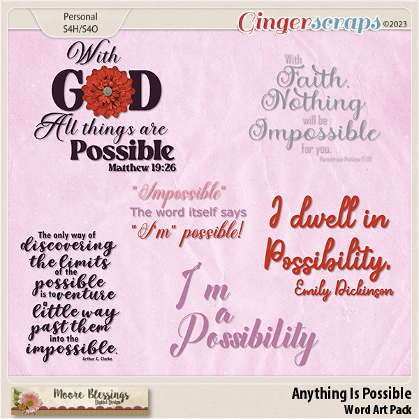 Anything Is Possible Word Art by Moore Blessings Digital Design 