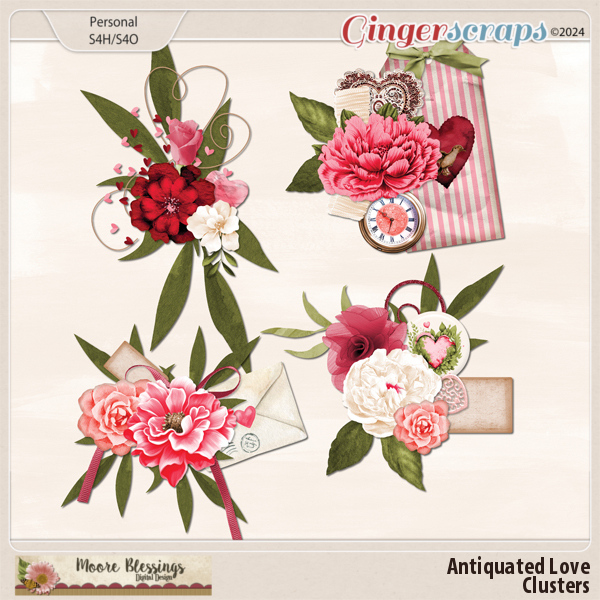Antiquated Love Clusters by Moore Blessings Digital Design