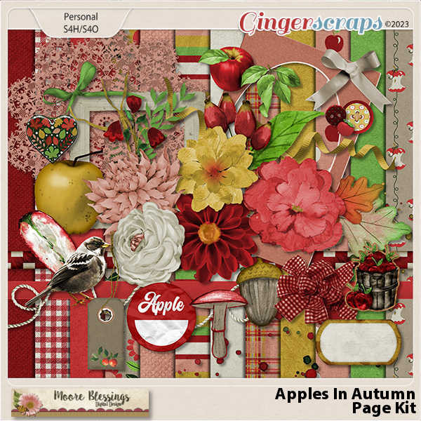 Apples In Autumn Page Kit by Moore Blessings Digital Design 