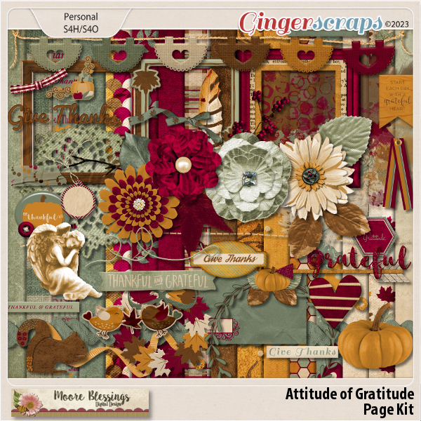 Attitude of Gratitude Page Kit by Moore Blessings Digital Design 