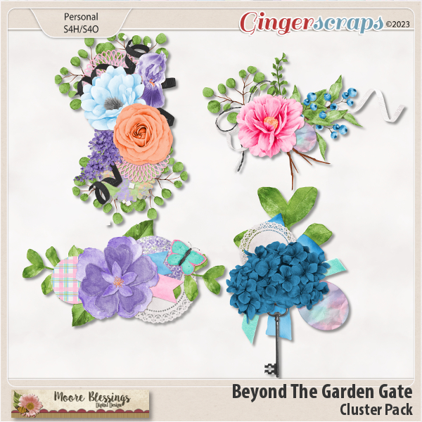 Beyond The Garden Gate Cluster Pack by Moore Blessings Digital Design