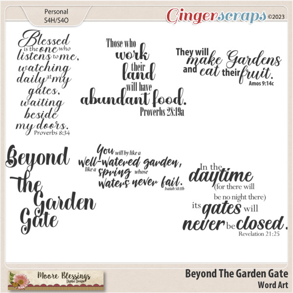 Beyond The Garden Gate Word Art by Moore Blessings Digital Design 