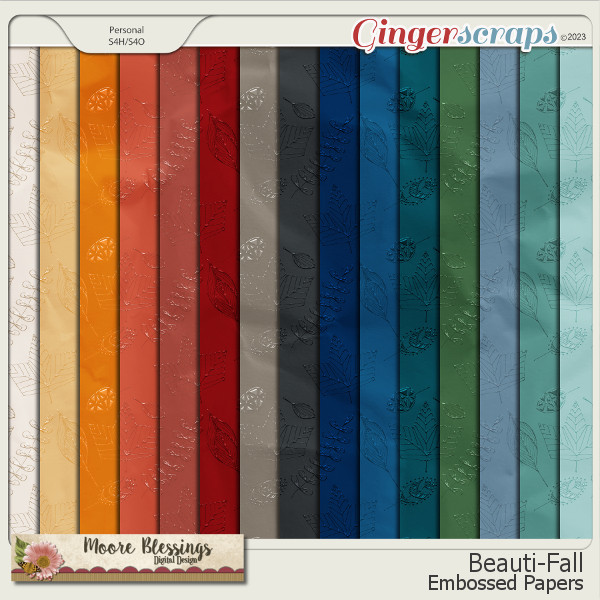 Beauti-Fall Embossed Paper Pack by Moore Blessings Digital Design 