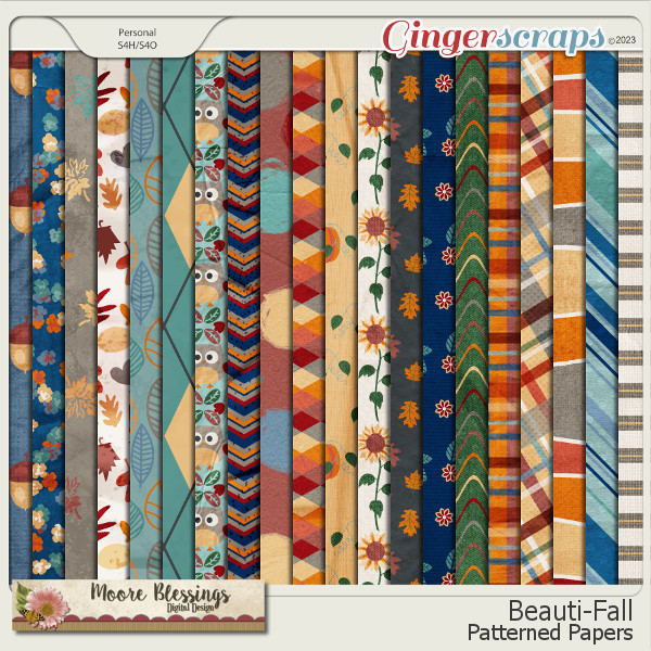 Beauti-Fall Patterned Paper Pack by Moore Blessings Digital Design 