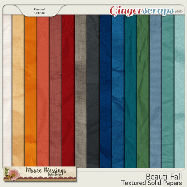 Beauti-Fall Textured Solid Paper Pack  by Moore Blessings Digital Design 