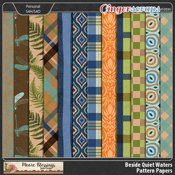 Beside Quiet Waters Pattern Paper Pack by Moore Blessings Digital Design