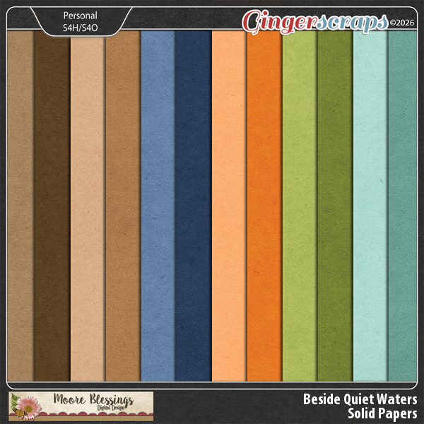 Beside Quiet Waters Solid Paper Pack by Moore Blessings Digital Design