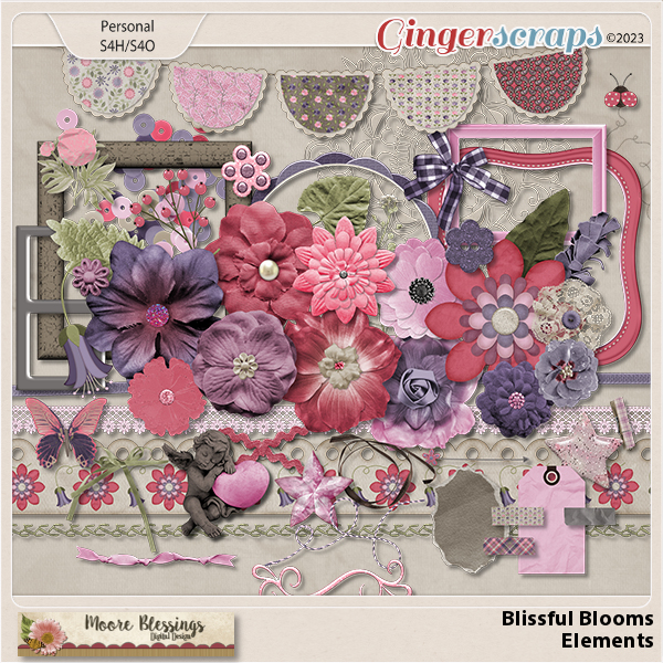 Blissful Blooms Element Pack by Moore Blessings Digital Design 