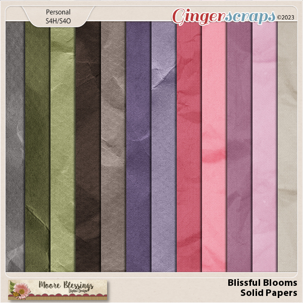 Blissful Blooms Solid Paper Pack by Moore Blessings Digital Design 