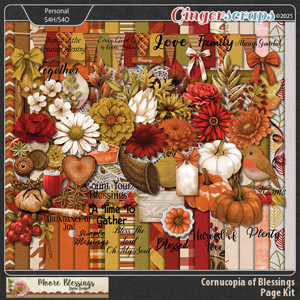 Cornucopia Of Blessings Page Kit by Moore Blessings Digital Design