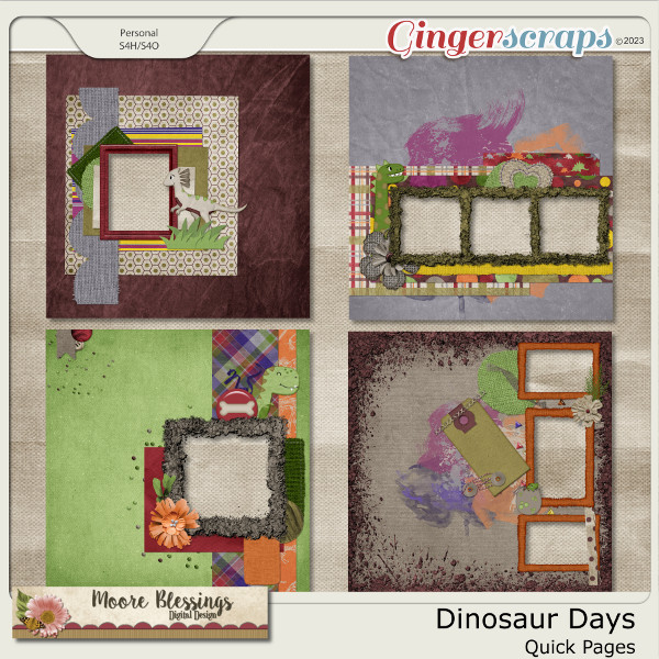 Dinosaur Days Quick Page Pack by Moore Blessings Digital Design