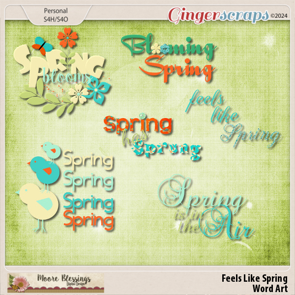 Feels Like Spring Word Art by Moore Blessings Digital Design