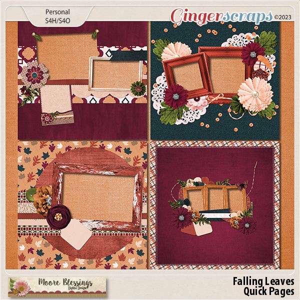 Falling Leaves Quick Pages by Moore Blessings Digital Design 