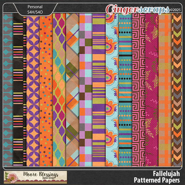Fallelujah Patterned Papers by Moore Blessings Digital Design