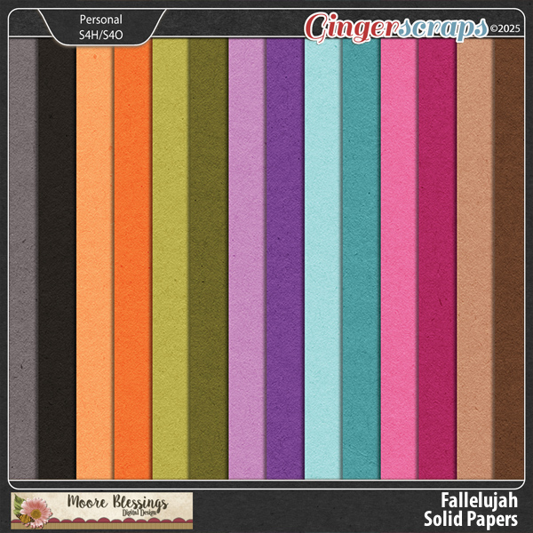 Fallelujah Solid Papers by Moore Blessings Digital Design
