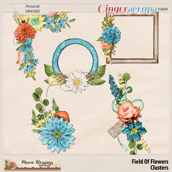 Field of Flowers Clusters by Moore Blessings Digital Design 