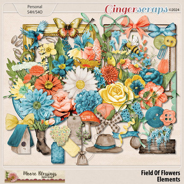 Field of Flowers Element Pack by Moore Blessings Digital Design