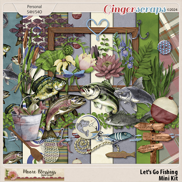 Let's Go Fishing Mini Kit by Moore Blessings Digital Design