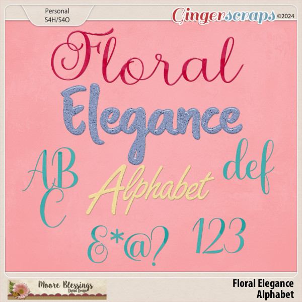 Floral Elegance Alphabet Pack by Moore Blessings Digital Design