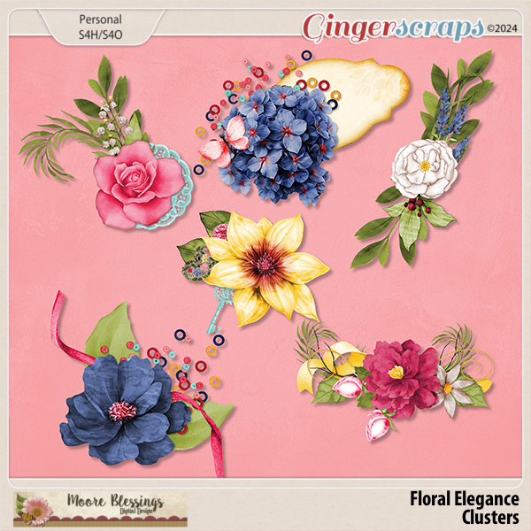 Floral Elegance Cluster Pack by Moore Blessings Digital Design 