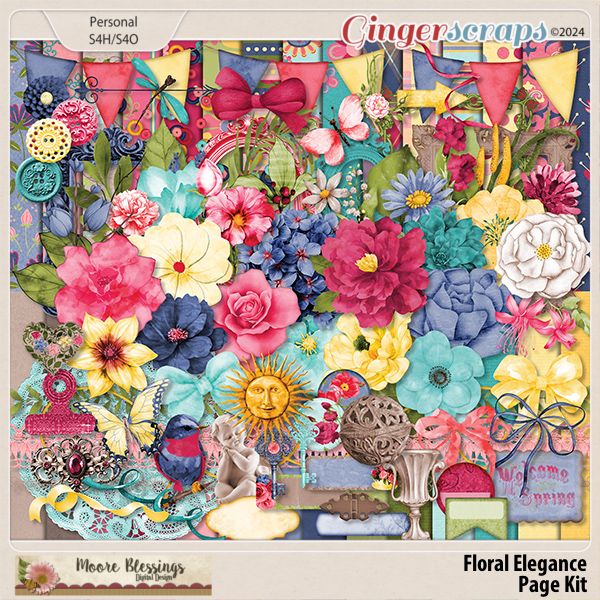 Floral Elegance Page Kit by Moore Blessings Digital Design