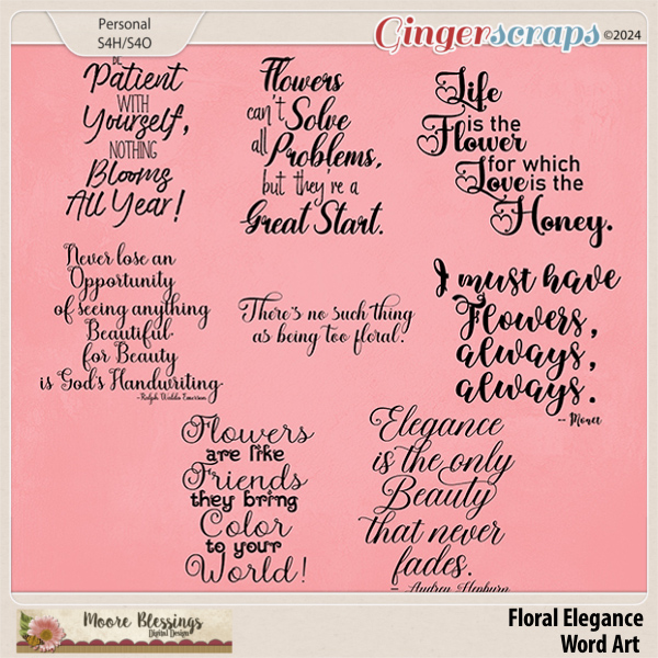 Floral Elegance Word Art by Moore Blessings Digital Design 