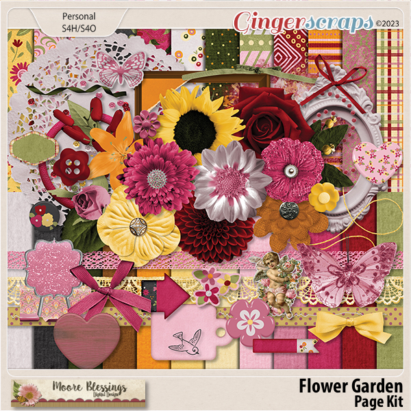 Flower Garden Page Kit by Moore Blessings Digital Design