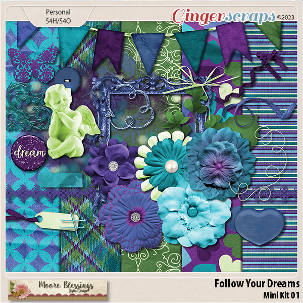 Follow Your Dreams Mini Kit 01 by Moore Blessings Digital Design 