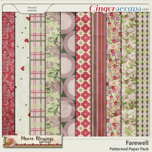 Farewell Patterned Paper Pack by Moore Blessings Digital Design