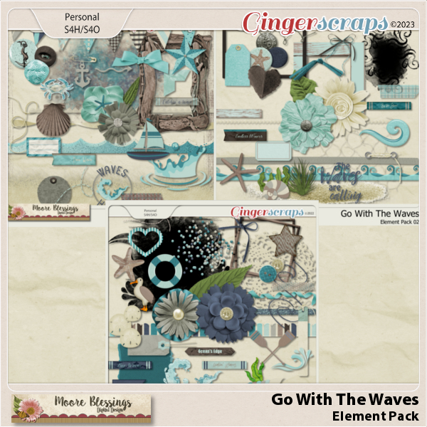 Go With The Waves Element Pack by Moore Blessings Digital Design