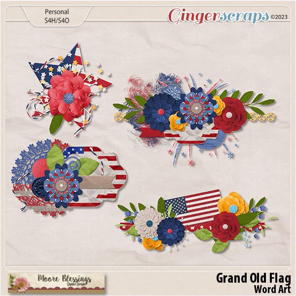 Grand Old Flag Cluster Pack by Moore Blessings Digital Design 