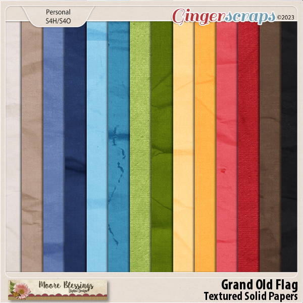 Grand Old Flag Solid Papers by Moore Blessings Digital Design 