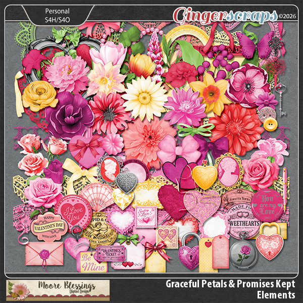 Graceful Petals & Promises Kept Elements by Moore Blessings Digital Design