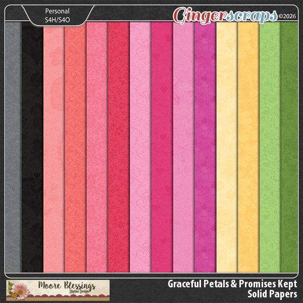 Graceful Petals & Promises Kept Solid Papers by Moore Blessings Digital Design