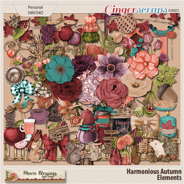 Harmonious Autumn Elements by Moore Blessings Digital Design