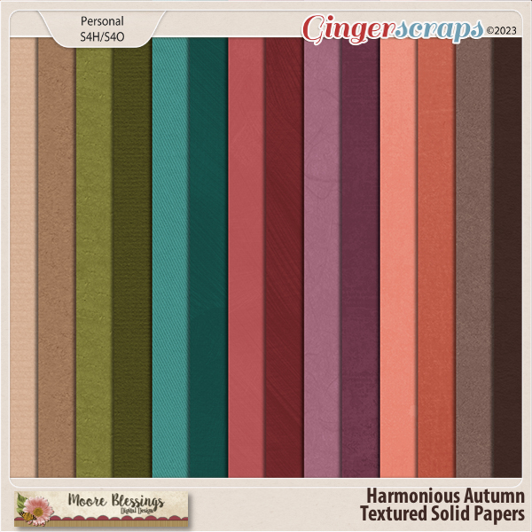Harmonious Autumn Solid Papers by Moore Blessings Digital Design