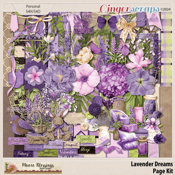 Lavender Dreams Page Kit by Moore Blessings Digital Designs 