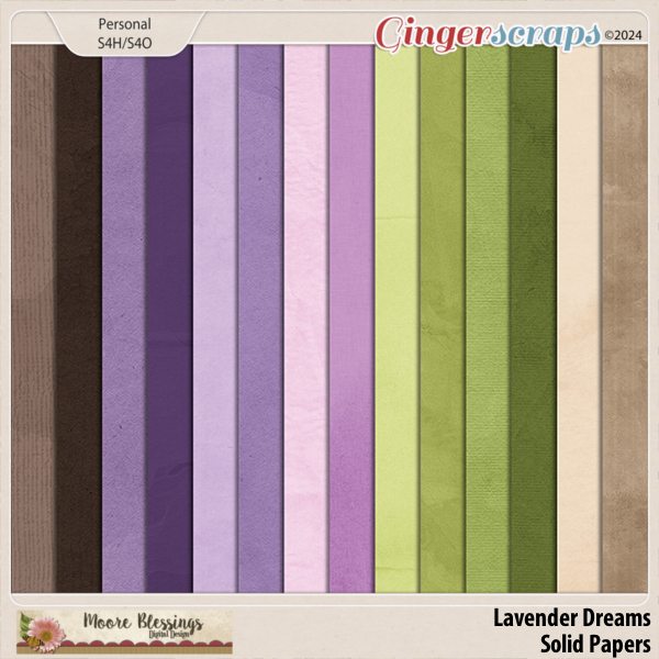 Lavender Dreams Solid Paper Pack by Moore Blessings Digital Designs 