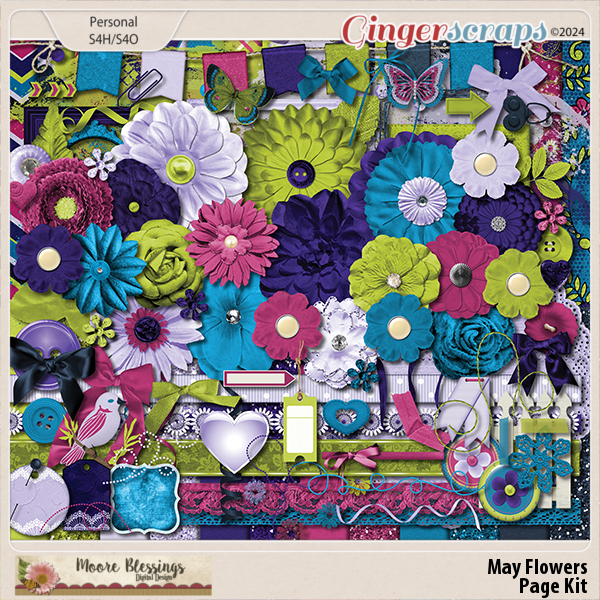 May Flowers Page Kit by Moore Blessings Digital Design 