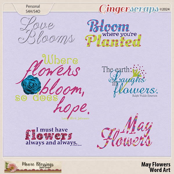 May Flowers Word Art by Moore Blessings Digital Design 
