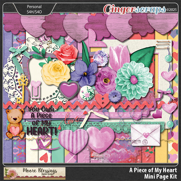A Piece Of My Heart Mini Page Kit by Moore Blessings Digital Design