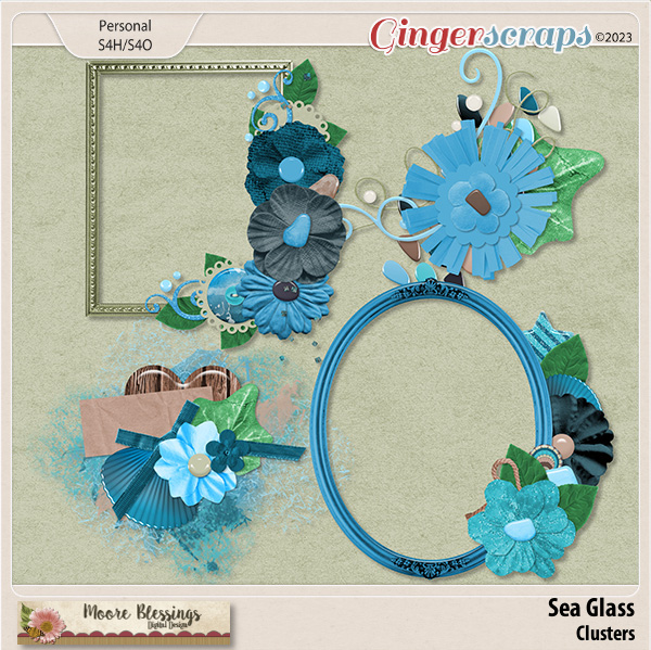 Sea Glass Cluster Pack by Moore Blessings Digital Design