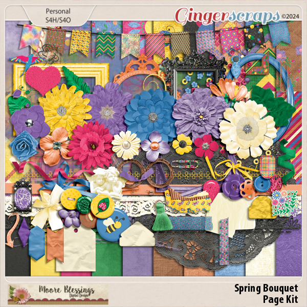 Spring Bouquet Page Kit by Moore Blessings Digital Design