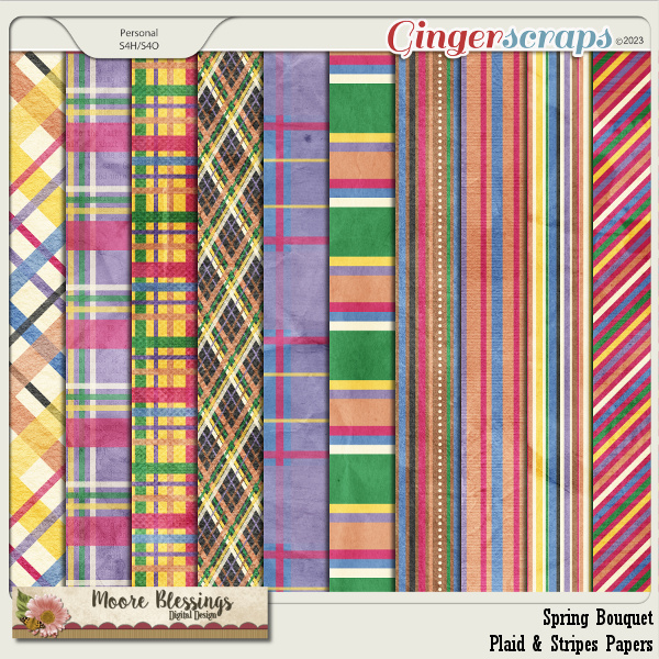 Spring Bouquet Extra Paper Pack by Moore Blessings Digital Design