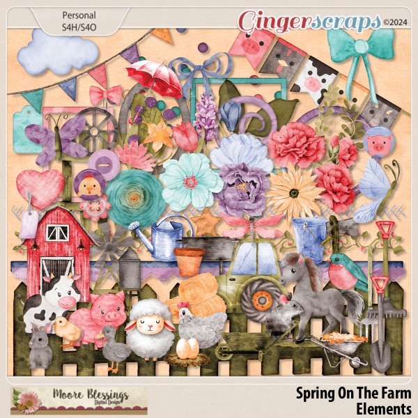 Spring On The Farm Element Pack by Moore Blessings Digital Design