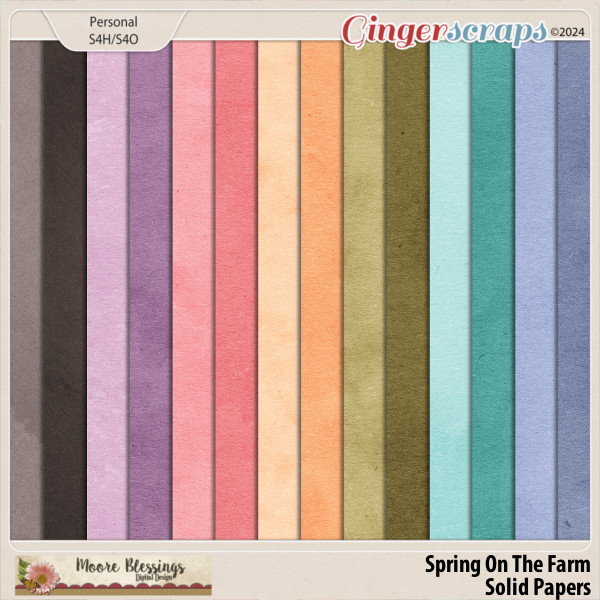Spring On The Farm Solid Paper Pack by Moore Blessings Digital Design