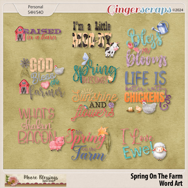 Spring On The Farm Word Art by Moore Blessings Digital Design