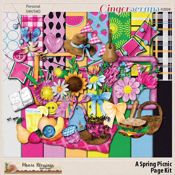 A Spring Picnic Page Kit by Moore Blessings Digital Design 