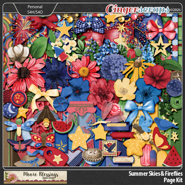 Summer Skies and Fireflies Page Kit by Moore Blessings Digital Design 