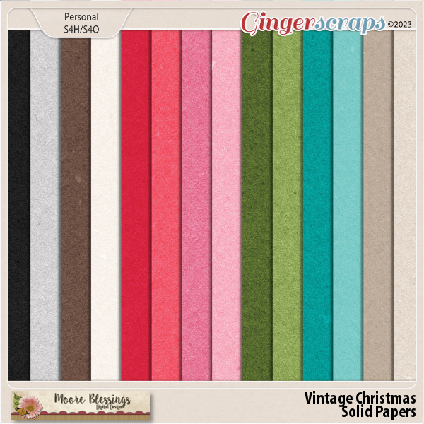 Vintage Christmas Solid Papers by Moore Blessings Digital Design